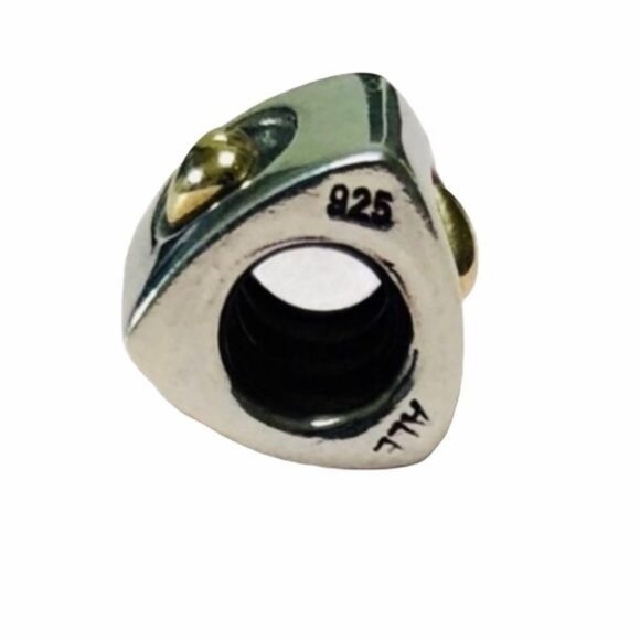 Pandora 14k Gold and Silver Heart of Gold Charm - Picture 3 of 6